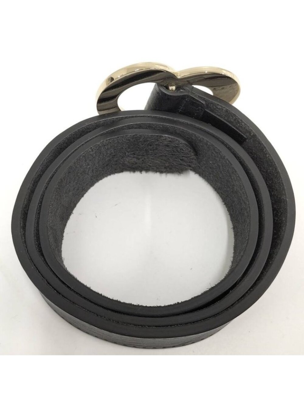 Gucci Holeless Belt Heart Buckle Leather Black - Picture 10 of 10